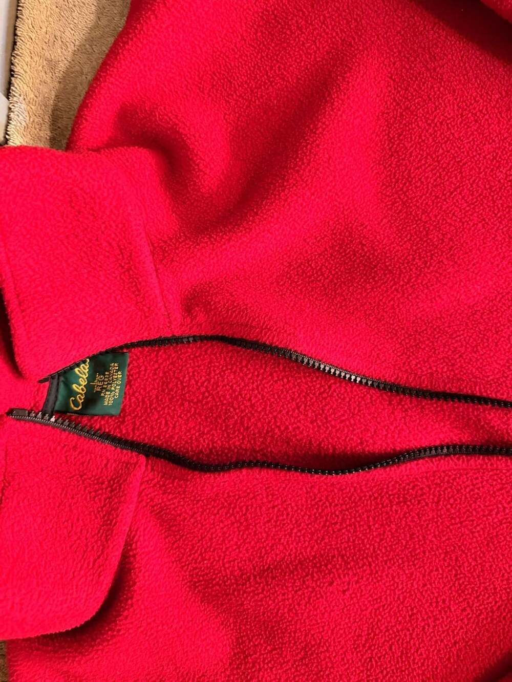 Cabela's Polartec Fleece Jacket Size L Red Full Zip - Picture 3 of 10